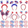 MGparty 12pcs 4th of July Headbands and Glasses for Kids Adults 4th of July Party Favors Supplies Patriotic Accessories Decorations view 1