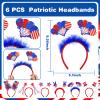 MGparty 12pcs 4th of July Headbands and Glasses for Kids Adults 4th of July Party Favors Supplies Patriotic Accessories Decorations view 2