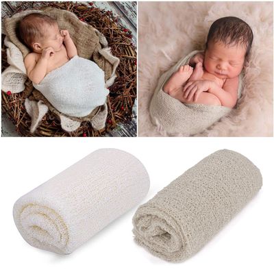 EUBUY 15.7 x 59'' Newborn Baby Stretch Wraps Baby Long Ripple Wrap Photo Blanket for Girl Boy Christmas DIY Photography(0-12 Months)