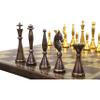 14" Brass Metal Modern Luxury Chess Pieces & Board Set- Antique Copper & Gold view 1