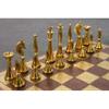 14" Brass Metal Modern Luxury Chess Pieces & Board Set- Antique Copper & Gold view 3