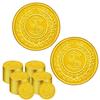 SpinLaLa 100 Count Plastic Gold Coins Set, Pirate Treasure Gold Play Coins for Party Theme Props Decorations, Lucky Draw Games Treasure Hunt view 1