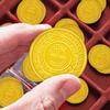 SpinLaLa 100 Count Plastic Gold Coins Set, Pirate Treasure Gold Play Coins for Party Theme Props Decorations, Lucky Draw Games Treasure Hunt view 4