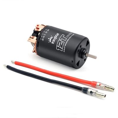 KingVal Replacement 3-Solt 550 12T Brushed Motor Replaceable Carbon Brush Shaft 3.175mm with 2 Cables Compatible with 1/10 1/12 RC Car
