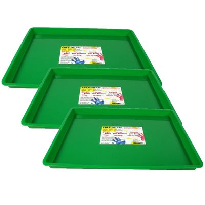 Romanoff Large Creativitray, Green, Pack of 3