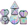 ZX Dragon Scale Metal Polyhedral Dice Set D20 D12 D% D10 D8 D6 D4 for Table Games TRPG DND T302 (Color : DS10) view 1