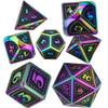 ZX Dragon Scale Metal Polyhedral Dice Set D20 D12 D% D10 D8 D6 D4 for Table Games TRPG DND T302 (Color : DS10) view 2