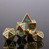 ZX Dragon Scale Metal Polyhedral Dice Set D20 D12 D% D10 D8 D6 D4 for Table Games TRPG DND T302 (Color : DS10) view 3