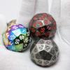 SASHUN ZX Metal 60 Sided Polyhedral Dice with Velvet Pouch for Tabletop Games DND MTG Math Teaching T302 (Color : Gold w Black Ink) view 3