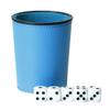 ZX Leather PU Dice Cup Party Board Game Bar KTV Entertainment Dice Box with Dices T302 (Color : SBL) view 1