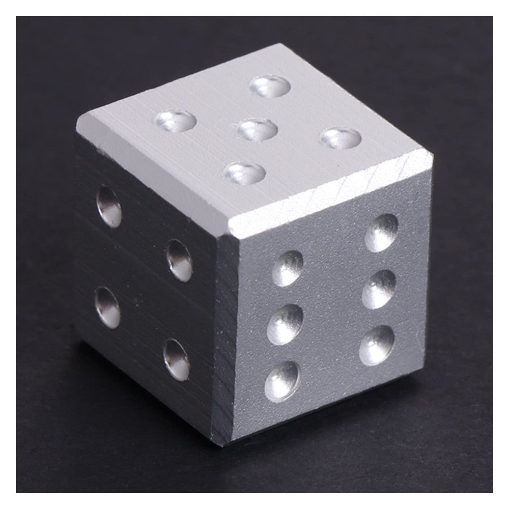 ZX Gold Silver Aluminum Metal Dice Club Bar Drinking Playing Game Tool 16X16X16mm T302 (Color : Silver)