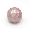 SASHUN ZX Metal 60 Sided Polyhedral Dice with Velvet Pouch for Tabletop Games DND MTG Math Teaching T302 (Color : Pink Ink) view 1