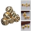 ZX 6pcs 13mm Copper Dice Polished Solid Home Decor Brass Dice Bar Supplies Game Tool Copper Metal Dice Copper Game Supplie T302 view 3