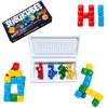 KOMARC GAMES StickiKubes, Mini Stacking Cubes That Stick to Anything, Non Toxic Kid Safe Sticky Blocks, Creative Construction Toy - 36 Cubes, 4 Colors, Display Easel view 1