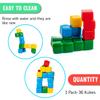 KOMARC GAMES StickiKubes, Mini Stacking Cubes That Stick to Anything, Non Toxic Kid Safe Sticky Blocks, Creative Construction Toy - 36 Cubes, 4 Colors, Display Easel view 4