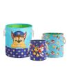 Paw Patrol 3 Piece Multi Size Fabric Nestable Toy Storage Basket Set, with Rope Carry Handles view 1