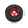 RC Wheels, Durable 4WD Rubber Tires Aluminum Alloy Hub for 1/16 Scale Off-Road Racing Drifting Crawling Hobbyists and Enthusiasts (Red) view 2