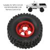 RC Wheels, Durable 4WD Rubber Tires Aluminum Alloy Hub for 1/16 Scale Off-Road Racing Drifting Crawling Hobbyists and Enthusiasts (Red) view 4
