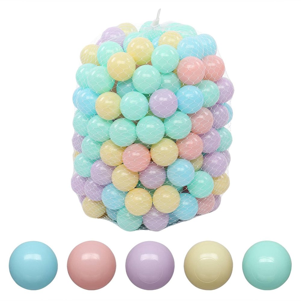 HJTCZHUANYONG PE Ocean Ball 7.00Cm Diameter/200pcs 5 Colors (Macaron) with Net Bag