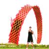 DSJUGGLING 3D Dragon Poi with 340g Weighted Ball & 1.1 Meters Swing Rope - Silk Flowy Shaking & Flinging Chinese Golden Dragon Ribbon Streamer + Travel Bag! (6 Meters (19.6 FT), Golden Red Dragon) view 1