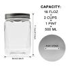 Mczxon Small Coin Bank Jars 4-Pack, 16oz Clear Plastic Coin Money Tip Coin Mason Jars with Silver Slotted Lids, Small Transparent Plastic Coin Money Piggy Banks Jars for Adults Teens Kids Girls Boys view 2