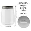 Mczxon Small Clear Plastic Coin Bank Jars 4-Pack, 16oz with Silver Slotted Lids, Transparent Coin Money Piggy Banks for Adults Teens Kids view 2