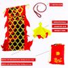 DSJUGGLING 3D Dragon Poi with 340g Weighted Ball & 1.1 Meters Swing Rope - Silk Flowy Shaking & Flinging Chinese Golden Dragon Ribbon Streamer + Travel Bag! (6 Meters (19.6 FT), Golden Blue Dragon) view 4