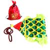 3D Dragon Poi with 340g Weighted Ball & 1.1 Meters Swing Rope - Silk Flowy Shaking & Flinging Chinese Golden Dragon Ribbon Streamer + Travel Carry Bag! (6 Meters (19.6 FT), Golden Green Dragon) view 2