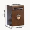 Countertop Cuboid Piggy Bank Wooden Retro Mini Money Bank with Lock for Kids and Adults,Handmade with Carving Coin Bank 7.5in Toy (Color : B) view 2