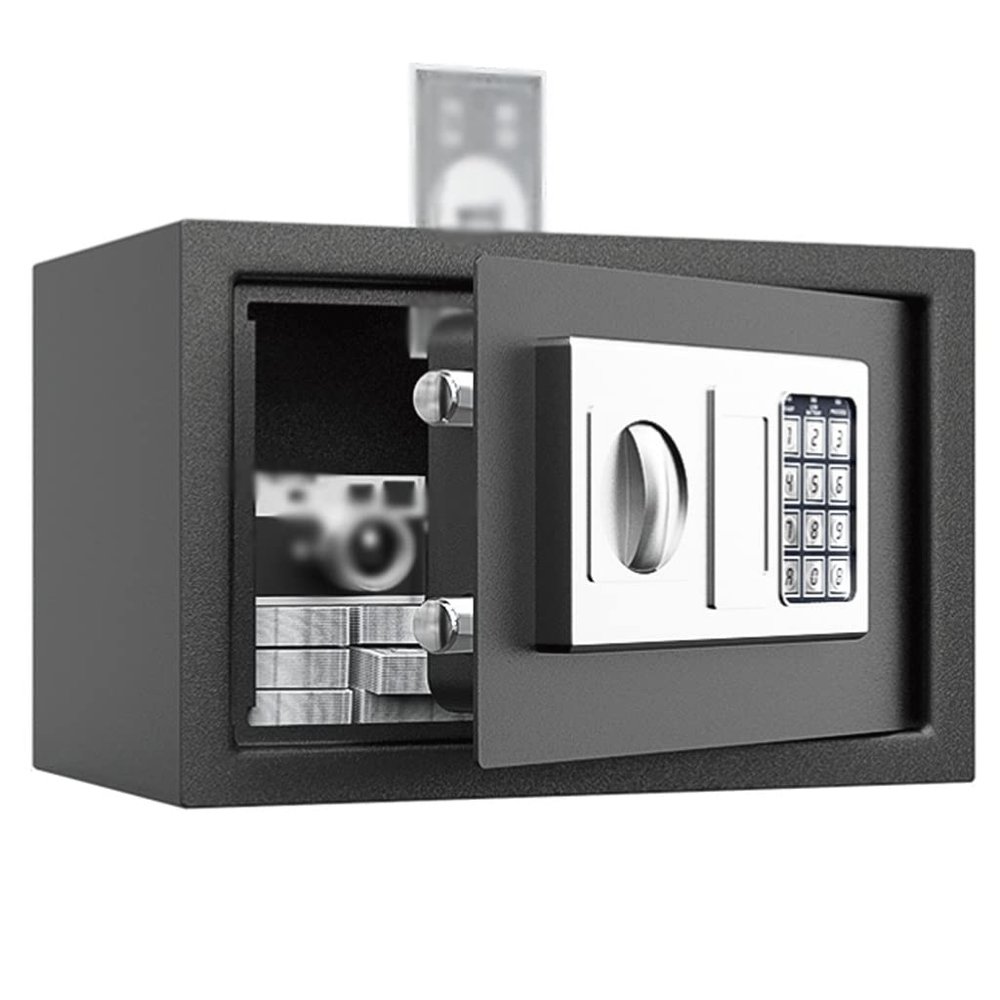 WMYDNX Countertop Safe Piggy Bank Made of Stainless Steel, Electronic Password Money Box with Lock,Money Bank for Boys Girls Adult 12.2in Toy (Color : Black)