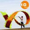 DSJUGGLING 3D Dragon Poi with 340g Weighted Ball & 1.1 Meters Swing Rope - Silk Flowy Shaking & Flinging Chinese Golden Dragon Ribbon Streamer + Travel Bag! (10 Meters (32.8FT), Golden Gold Dragon) view 2