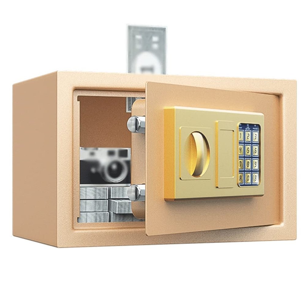 WMYDNX Countertop Safe Piggy Bank Made of Stainless Steel, Electronic Password Money Box with Lock,Money Bank for Boys Girls Adult 12.2in Toy (Color : Gold)