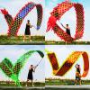 DSJUGGLING 3D Dragon Poi with 340g Weighted Ball & 1.1 Meters Swing Rope - Silk Flowy Shaking & Flinging Chinese Golden Dragon Ribbon Streamer + Travel Bag! (8 Meters (26.2 FT), Golden Green Dragon) view 4