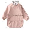 GZMM Waterproof Baby Bibs,Infant Toddler Long Sleeve Feeding Bib With Food Catcher,Wipe Clean & Washable view 4
