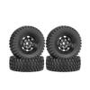 LAFEINA 78mm RC Tyre and Wheel Set, 1.55 inch Beadlock Alloy Rim and Tire for 1:10 RC Crawler Car Tamiya CC01 CC02 LC70 MST JIMNY AX90069 D90 TF2 (A Black) view 1