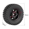 LAFEINA 78mm RC Tyre and Wheel Set, 1.55 inch Beadlock Alloy Rim and Tire for 1:10 RC Crawler Car Tamiya CC01 CC02 LC70 MST JIMNY AX90069 D90 TF2 (A Black) view 3