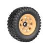 LAFEINA 78mm RC Tyre and Wheel Set, 1.55 inch Beadlock Alloy Rim and Tire for 1:10 RC Crawler Car Tamiya CC01 CC02 LC70 MST JIMNY AX90069 D90 TF2 (A Black) view 4