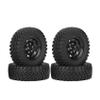 LAFEINA 78mm RC Tyre and Wheel Set, 1.55 inch Beadlock Alloy Rim and Tire for 1:10 RC Crawler Car Tamiya CC01 CC02 LC70 MST JIMNY AX90069 D90 TF2 (B Black) view 1