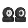 LAFEINA 78mm RC Tyre and Wheel Set, 1.55 inch Beadlock Alloy Rim and Tire for 1:10 RC Crawler Car Tamiya CC01 CC02 LC70 MST JIMNY AX90069 D90 TF2 (B White) view 1