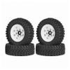 LAFEINA 78mm RC Tyre and Wheel Set, 1.55 inch Beadlock Alloy Rim and Tire for 1:10 RC Crawler Car Tamiya CC01 CC02 LC70 MST JIMNY AX90069 D90 TF2 (B White) view 4