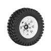 LAFEINA 78mm RC Tyre and Wheel Set, 1.55 inch Beadlock Alloy Rim and Tire for 1:10 RC Crawler Car Tamiya CC01 CC02 LC70 MST JIMNY AX90069 D90 TF2 (A White) view 2