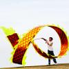 DSJUGGLING 3D Dragon Poi with 340g Weighted Ball & 1.1 Meters Swing Rope - Silk Flowy Shaking & Flinging Chinese Golden Dragon Ribbon Streamer + Travel Bag! (8 Meters (26.2 FT), Golden Gold Dragon) view 2