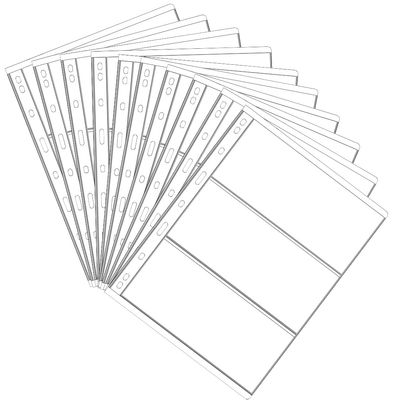 3 Pockets Paper Money Collection Supplies Pages, 10 Sheets Money Stamp Page Holders Currency Collecting Book Album Sleeves for Standard 9-Hole Coin Collector Binder