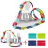 Replacement Track Set Builder Pieces, Compatible with Car/Train Tracks, 32-Piece Straight Track Set view 2