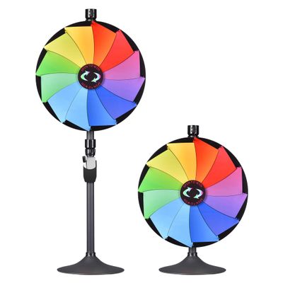 WinSpin 24 Inch Dual Use Prize Wheel Carnival Games - Roulette Wheel with Dry Erase Marker - 12 Slots Tabletop and Floor Heavy Duty Spinning Wheel for Carnival,Trade Shows, Parties and Outdoor Events