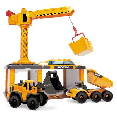 Dickie Toys: Volvo Construction Station - Light & Sound Kids Playset, Ages 3+