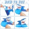 28 Pieces Shark Party Supplies Set Includes 12 Hanging Swirls Shark Happy Birthday Banner 12 Hanging Cutouts 3 Birthday Honeycomb Centerpiece for Party Decorations view 3