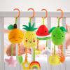 KAKIBLIN Baby Hanging Rattle Toys, 4 Pack Car Seat Stroller Toys Soft Squeaky Toy for Baby Newborn Infant Car Crib Travel Activity with Teether for Boys Girls, Toys for 0 3 6 9 12 Months, Fruits-A view 2