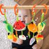 KAKIBLIN Baby Hanging Rattle Toys, 4 Pack Car Seat Stroller Toys Soft Squeaky Toy for Baby Newborn Infant Car Crib Travel Activity with Teether for Boys Girls, Toys for 0 3 6 9 12 Months, Fruits-A view 4