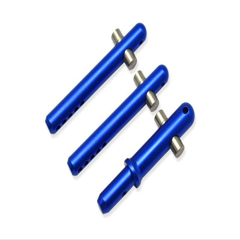 GPM For Arrma 1/7 FIRETEAM Tactical Unit 6S BLX ARA7618 Upgrade Parts Aluminum + Stainless Steel Front+Rear Body Post - 3Pc Set Blue